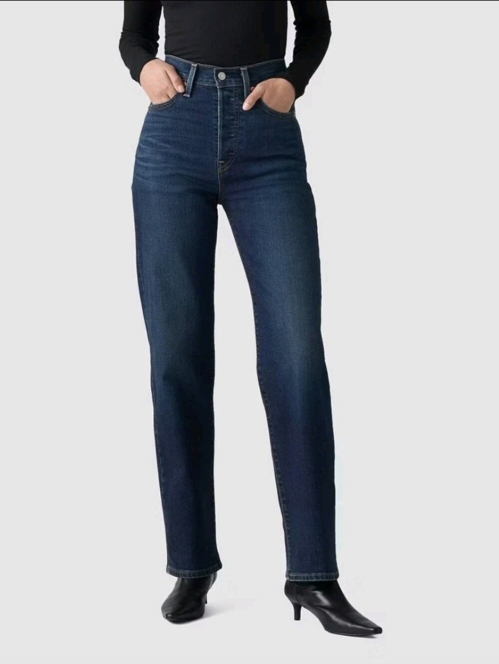 Levi's Women's Ribcage Straight Jeans Size 28 New With Tags Get Organized Dark